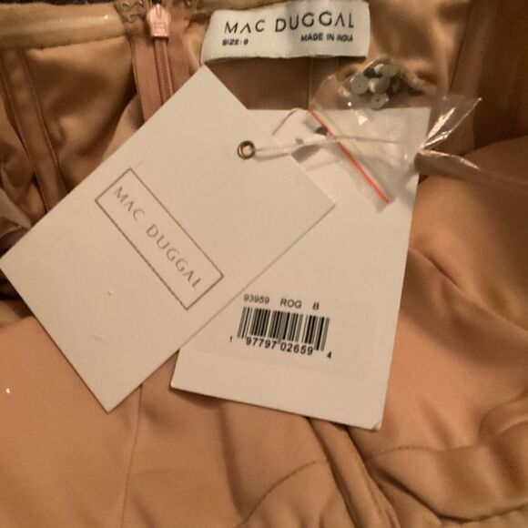 MAC DUGGAL 93959 Womens Gold Sleeveless Sequin Mesh Gown Dress Runs Small - Picture 12 of 12